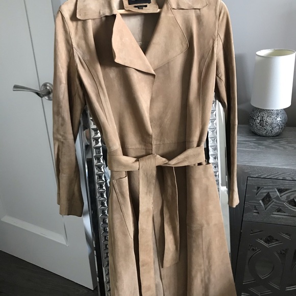 Massimo Dutti Suede Trench Coat - Picture 2 of 5